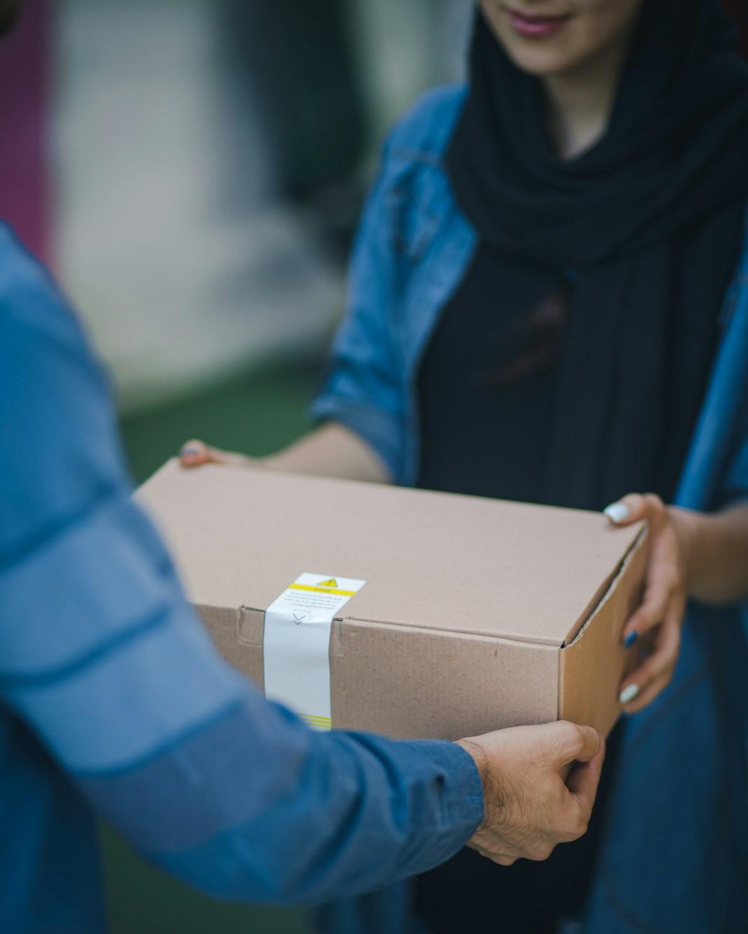 Person holding package
